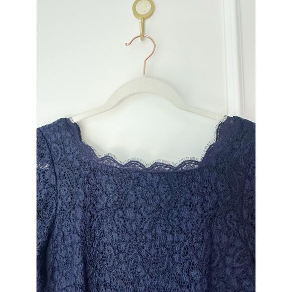 NWT Adriana Papel Long Sleeve Navy blue lace Maxi Dress size 6 - Picture 4 of 12